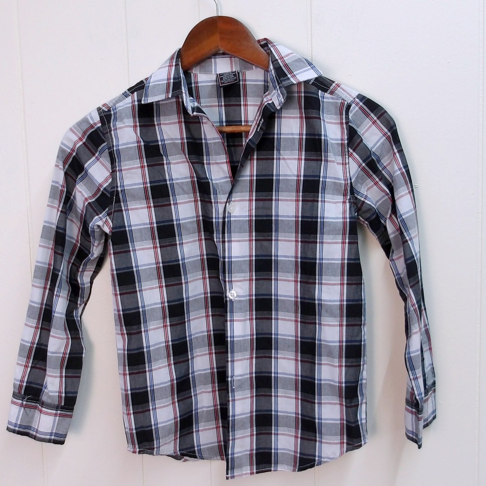 Izod Plaid Button Down Shirt, Long Sleeve Casual Top, Boys‎ Fashion  Sz 8 /#9091